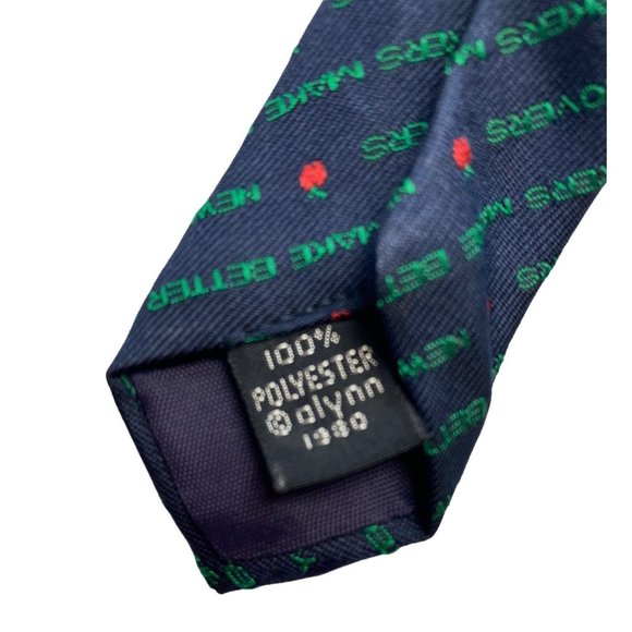 Vtg Allyn Mens Necktie "New Yorkers Make Better Lovers" Blue Green - Picture 3 of 7